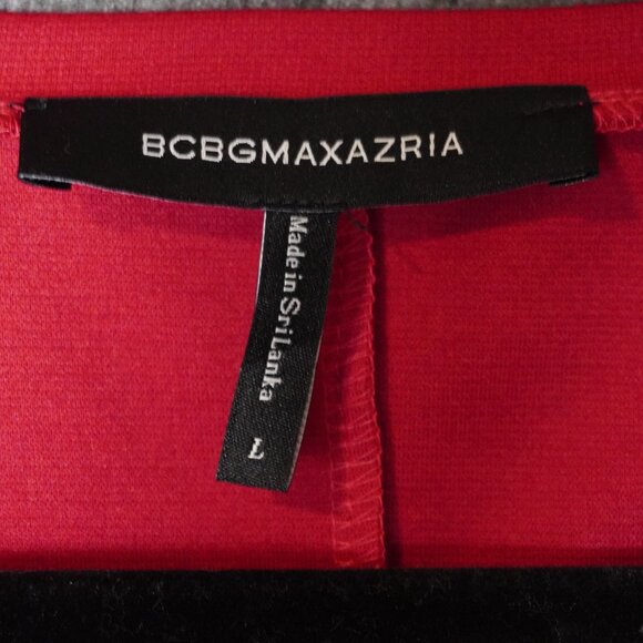 BCBGMaxAzaria Raspberry Red Short Sleeve Knit Peplum Top - Picture 4 of 7